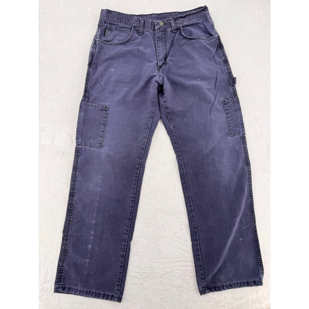 Bulwark Fire Retardant Cargo Pants Carpenter Blue Distressed Straight Leg 33x30